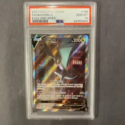 2021 Pokemon Evolving Skies #196 Noivern V PSA 10 Mint Full Art - Image 1