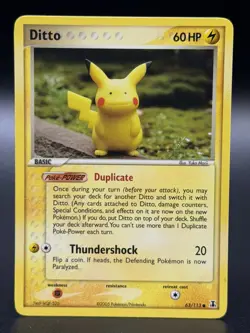 Pokemon Ditto 63/113 Pikachu 2005 Delta Species Pokemon TCG - NM - Image 1