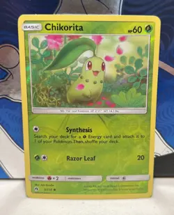 Chikorita 6/214 Sm-Lost Thunder Reverse Holo Pokemon Near Mint - Image 1