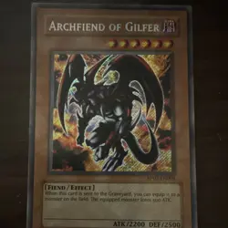 Konami Archfiend of Gilfer RP02-EN094 Retro Pack 2 Secret Rare Unlimited Fiend - Image 1