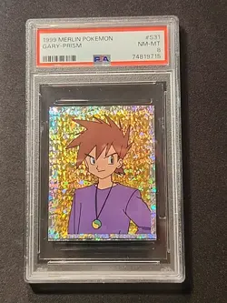 PSA 8 - VINTAGE 1999 Merlin Pokemon Gary Oak Prism #S31 - Image 1