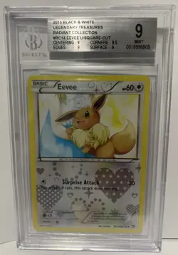 Eevee RC14/RC25 Legendary Treasures: Radiant Collection Holo Pokemon BGS 9 Mint - Image 1