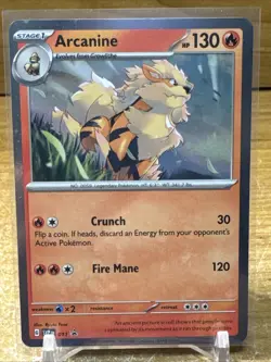 Pokemon Arcanine SVP 011 Scarlet & Violet Black Star Promo Cosmos Holo - Image 1