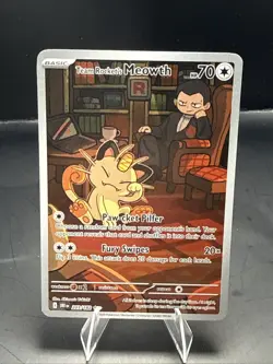Pokemon Team Rocket's Meowth 203/182 Sv10: Destined Rivals Holo - Image 1