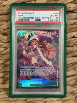 2024 ONE PIECE OP02-036 PREMIUM CARD COLLECTION BEST SELECTION VOL 1 NAMI PSA 10 - Image 1