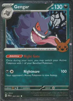Pokemon Gengar 057/091 Cosmos Holo Trick or Trade Booster 2024 Card - LP - Image 1