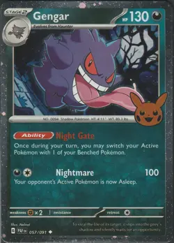 Pokemon Gengar 057/091 Cosmos Holo Trick or Trade Booster 2024 Card - LP - Image 3