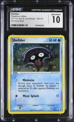 CGC 10 Shellder EX Fire Red & Leaf Green 79/112 Reverse Holo Pokemon Card - Image 1