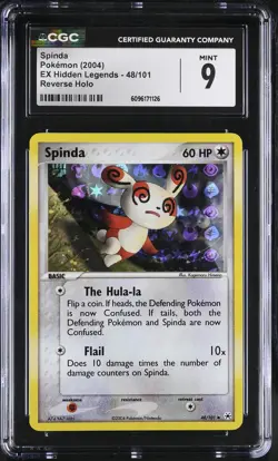 CGC 9 MINT Spinda 2004 EX Hidden Legends 48/101 Reverse Holo Pokemon Card - Image 1