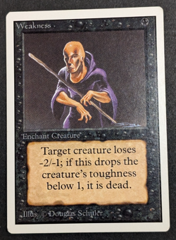 MTG Card - 1x Weakness - Unlimited Edition 2ed - Vintage HP Magic The Gathering - Image 1