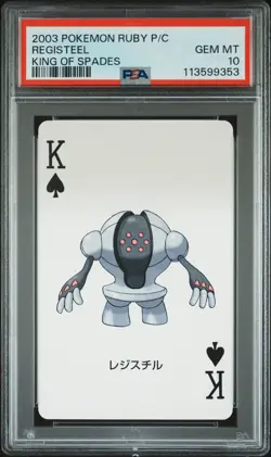 2003 POKEMON RUBY VERSION PLAYING CARDS KING OF SPADES REGISTEEL PSA 10 - Image 1