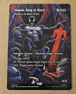 Venom King In Black 0022 Borderless Spider Man MTG Magic The Gathering Card NM - Image 1