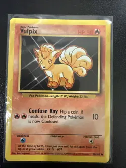 Pokemon TCG Vulpix Base Set, Common Card 68/102 Lightly Played - Image 1