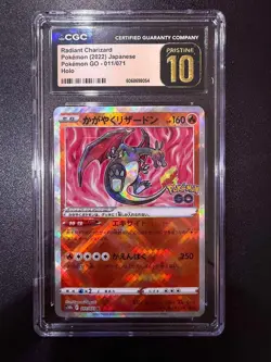 Radiant Charizard 2022 Japanese Pokemon GO Card #011/071 Graded CGC Pristine 10 - Image 1