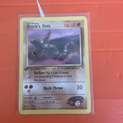 Pokemon TCG Brock's Onix 69/132 gym hero’s 1st Edition Common card WOTC Vintage - Image 1