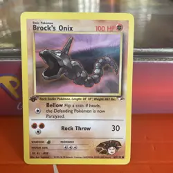 Pokemon TCG Brock's Onix 69/132 gym hero’s 1st Edition Common card WOTC Vintage - Image 3