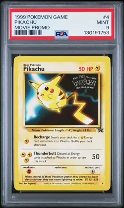 1999 POKEMON GAME MOVIE PROMO #4 PIKACHU PSA 9 - Image 1