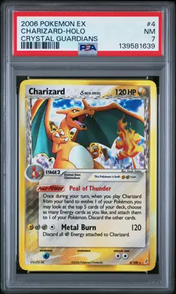 2006 POKEMON EX CRYSTAL GUARDIANS #4 CHARIZARD-HOLO PSA 7 - Image 1