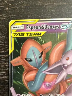 Espeon & Deoxys GX Ultra Rare 72/236 Sm-Unified Minds Holo Basic Pokemon TCG - Image 2