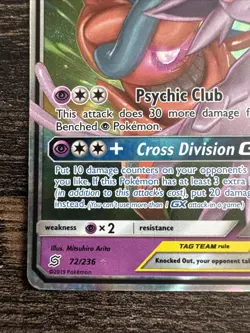 Espeon & Deoxys GX Ultra Rare 72/236 Sm-Unified Minds Holo Basic Pokemon TCG - Image 5