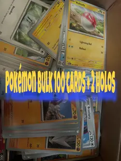 Pokemon Trading Card Game - 100 card Lot - 2 Holos Included Bulk Lot - Image 1