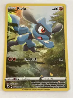 Pokemon Riolu GG26/GG70 Crown Zenith Galarian Gallery Full Art Holo Pokemon TCG - Image 1