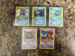 Pokemon Base Shadowless 1st Edition Lot of 5 Cards Abra, gastly, poliwhirl NM - Image 1