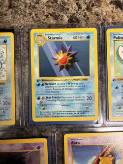 Pokemon Base Shadowless 1st Edition Lot of 5 Cards Abra, gastly, poliwhirl NM - Image 3