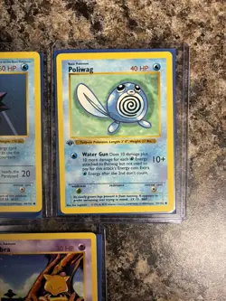 Pokemon Base Shadowless 1st Edition Lot of 5 Cards Abra, gastly, poliwhirl NM - Image 4