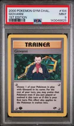 PSA 9 Pokemon 1st Edition Giovanni Gym Challenge - Image 1
