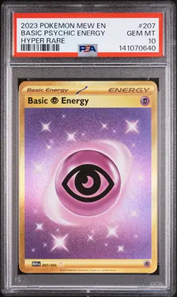 2023 POKEMON MEW EN-151 HYPER RARE #207 BASIC PSYCHIC ENERGY PSA 10 - Image 1
