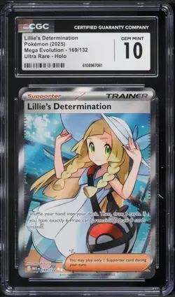 2025 Pokemon Mega Evolution Full Art Lillie's Determination #169 CGC 10 - Image 1