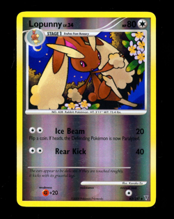 2009 Pokemon LOPUNNY Supreme Victors REVERSE HOLO Rare Platinum Set Card 63/147 - Image 1