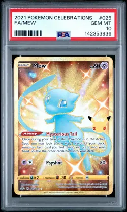 2021 POKEMON CELEBRATIONS #025 FULL ART/MEW PSA 10 - Image 1