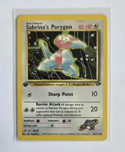 Pokemon Gym Challenge 1st Edition Sabrina's Porygon 98/132 LP - Image 1