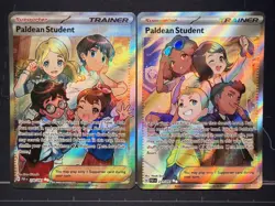 Pokemon TCG Paldean Student 230/091 + 231/091 Paldean Fates Full Art Trainer NM - Image 1