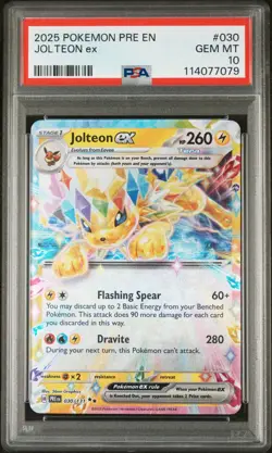 Jolteon ex #030/131 Double Rare Prismatic Evolutions Pokemon 2025 PSA 10 - Image 1
