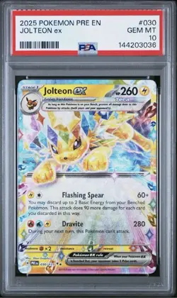 2025 Pokemon S&V Prismatic Evolutions Jolteon ex PSA 10 #030/131 - Image 1