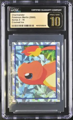 Pokemon Merlin (2000) Charmander Series 2 Cracked Ice Pristine 10 - POP 1!! 0/⬆ - Image 1