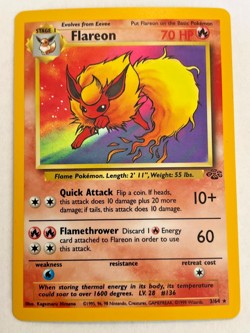 Rare Near Mint Flareon Jungle 3/64 Holo Unlimited Pokemon TCG - Image 1