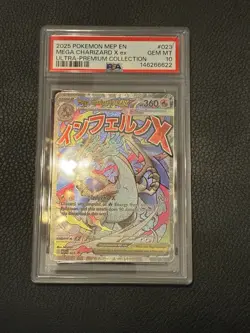 2025 POKEMON MEP PROMO ULTRA-PREMIUM COLLECTION #023 MEGA CHARIZARD X EX PSA 10 - Image 1