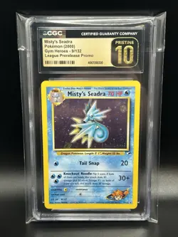 RARE 2000 Misty’s Seadra Prerelease Holo Pokemon 9/132 CGC 10 PRISTINE *POP 5* - Image 2