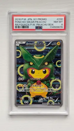 Pokemon Poncho-Wearing Pikachu 230/XY-P XY-P Promo Holo Japanese PSA 8 - Image 1