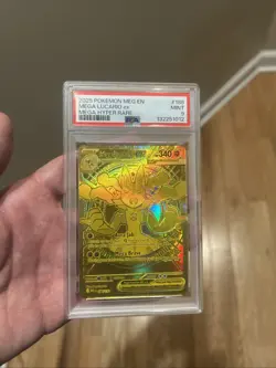 Pokemon 2025 Mega Lucario EX 188 Gold Hyper Rare Mega Evolution English PSA 9 - Image 1