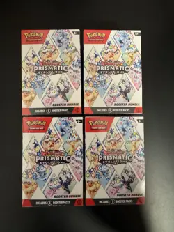 Pokemon TCG Scarlet & Violet Prismatic Evolutions Booster Bundle Box 6 Packs (4) - Image 1