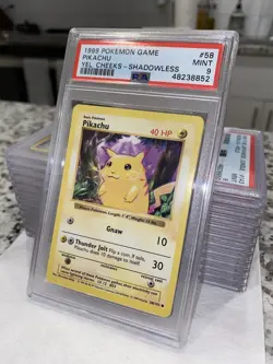 1999 Pokemon Game Pikachu Yellow Cheeks-Shadowless #58 PSA 9 MINT Fresh Grade🔥 - Image 3