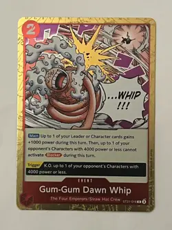 EXACT CARD PICTURED Gum Gum Dawn Whip ST21-016 One Piece TCG Gear 5 EX Deck Foil - Image 1