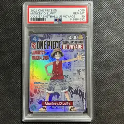2026 ONE PIECE PROMOS COLLEGE BASKETBALL : US VOYAGE MONKEY D. LUFFY PSA 10 - Image 1