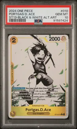 2024 ONE PIECE ULTRA DECK ST13-THE THREE BROTHERS #010 PORTGAS D. ACE PSA 10 - Image 1