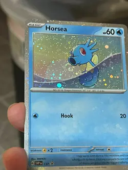 POKEMON HORSEA SVP137 PROMO BLACK STAR COSMOS HOLOFOIL WITH SWIRL NM CARD - Image 2